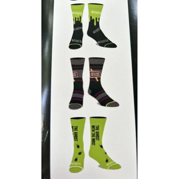 Beetlejuice the Movie  Socks 6 Pair CREW SOCKS Men Size 8-12 Bioworld - Picture 6 of 8